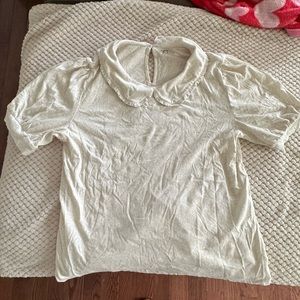 Loft Outlet Peter Pan Color Cotton Shirt Size L NWT